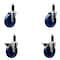 Service Caster 5'' Solid Poly Wheel Swivel 1-1/8'' Expanding Stem Caster Set 2 Brakes, 4PK SCC-EX20S514-SPUS-2-PLB-2-118 - alternate 1